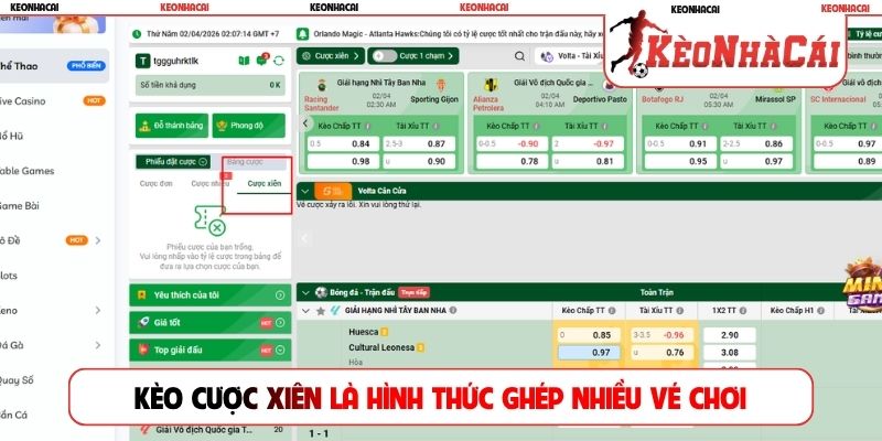 Kèo cược xiên là hình thức ghép nhiều vé chơi